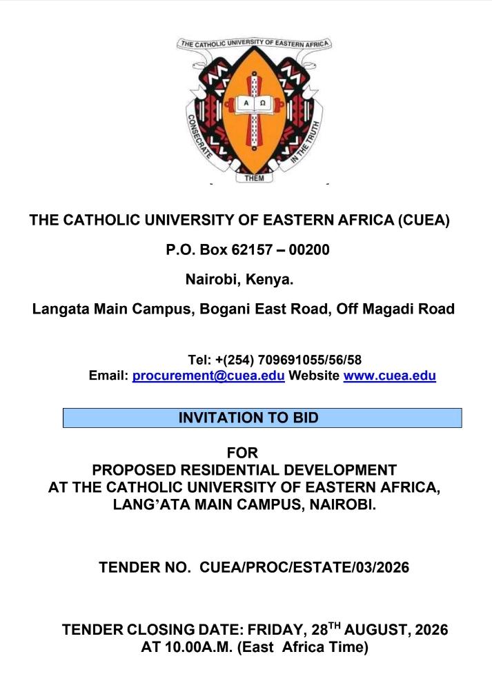 Invitation to Bid: Proposed Residential Development at CUEA Lang'ata Main Campus